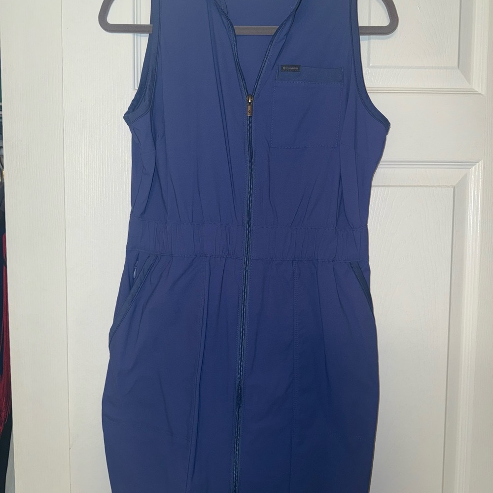 Columbia Leslie Falls Dress Sleeveless Polo Collar Blue